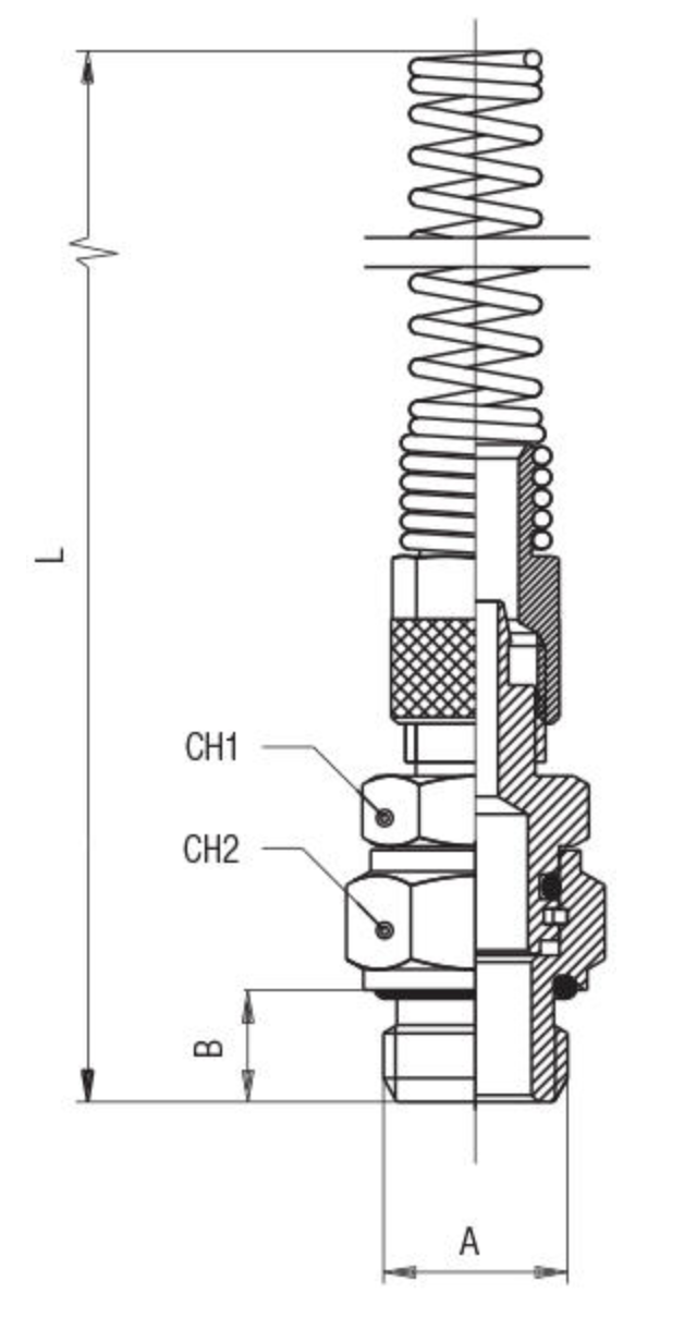 Otocna koncovka s pruzinou pre PA, PU trubku ORIENTING STRAIGHT MALE ADAPTOR (PARALLEL) + NUT WITH SPRING